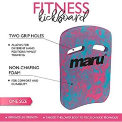 Maru - Swirl Two Grip Fitness Kickboard - Blue/Pink -Swimming Clothing Maru Swirl Two Grip Fitness Kickboard Blue Pink 3