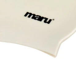 Maru - Plain Coloured Silicone Swim Hat - White -Swimming Clothing Maru Plain Coloured Silicone Swim Hat White 2