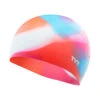 TYR - Tie Dye Silicone Junior Swim Cap - Pink/Blue/Orange -Swimming Clothing TYR Junior Tie Dye 671 Silicone Swim Cap