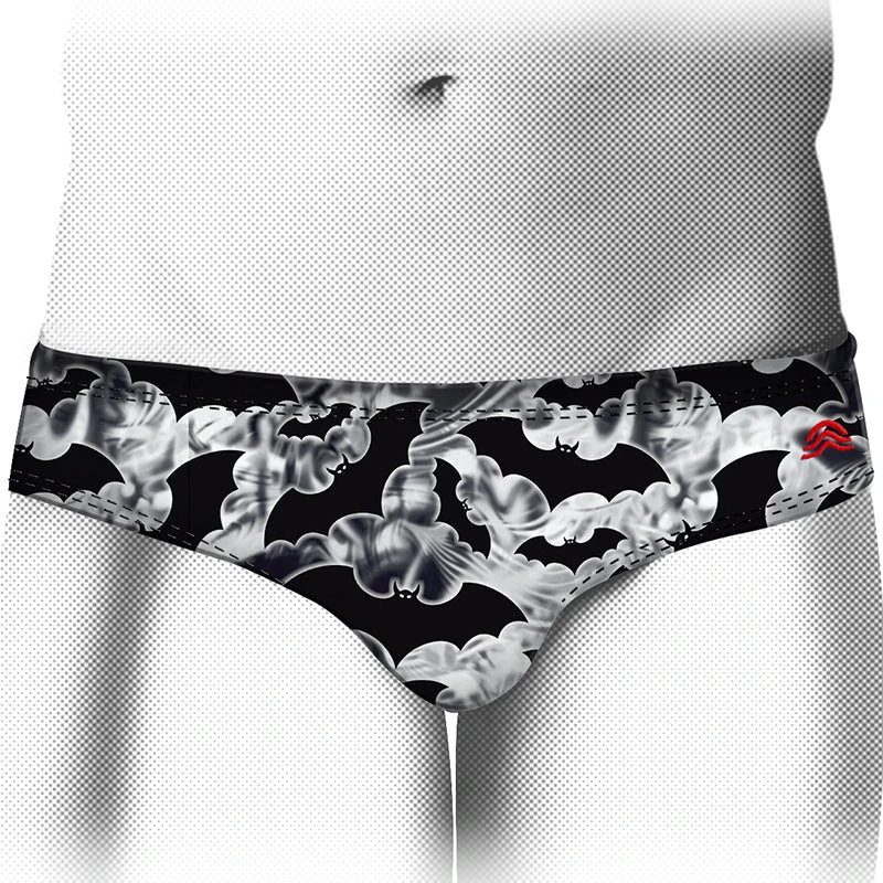 Aquarapid - Men's Bat Printed Racer Brief 3 Aquarapid - Men's Bat Printed Racer Brief