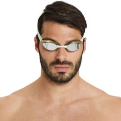 Arena - Air Speed Mirror Goggle - Silver/Gold C106 -Swimming Clothing arena air speed mirror goggle silver gold 3