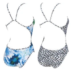 Arena - Upside Down Challenge Ladies One Piece - White/Multicolor -Swimming Clothing arena upside down challenge ladies one piece white multi coloured 6