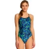 Dolfin - Shatter V-2 Back One Piece Swimsuit - Blue/Green