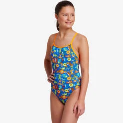 Funkita - Big Cat Bash - Girls Diamond Back One Piece -Swimming Clothing funkita big cat bash girls diamond back one piece 5