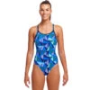 Funkita - Blue Bars - Ladies Diamond Back One Piece -Swimming Clothing funkita blue bars ladies diamond back one piece 1