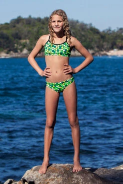 Funkita - Golden Honeycomb - Girls Racerback Two Piece -Swimming Clothing funkita girls swimwear golden honeycomb racerback two piece 5