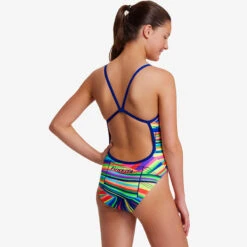 Funkita - Land Lines - Girls Single Strap One Piece -Swimming Clothing funkita land lines girls single strap one piece 4