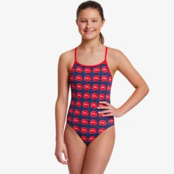 Funkita - Lip Service - Girls Diamond Back One Piece -Swimming Clothing funkita lip service girls diamond back one piece 5