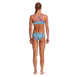 Funkita - Mint Strips - Girls Criss Cross Two Piece -Swimming Clothing funkita mint strips girls criss cross two piece 3