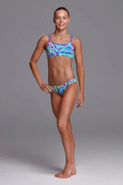Funkita - Mint Strips - Girls Criss Cross Two Piece -Swimming Clothing funkita mint strips girls criss cross two piece 5