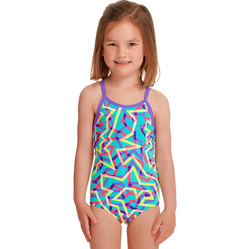 Funkita - Mint Strips - Toddler Girls Printed One Piece 3 Funkita - Mint Strips - Toddler Girls Printed One Piece