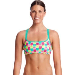 Funkita - Minty Mittens - Ladies Criss Cross Bikini Top