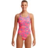 Funkita - Pinky Palm - Ladies Eco Diamond Back One Piece -Swimming Clothing funkita pinky palm ladies eco diamond back one piece 1