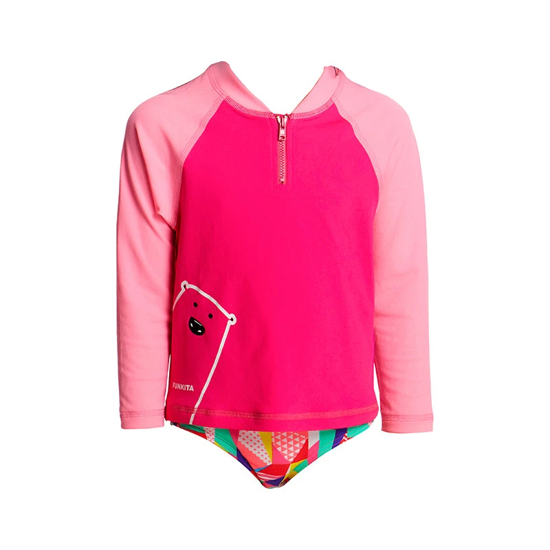 Funkita - Stare Bare - Toddler Girls Zippy Rash Vest 4 Funkita - Stare Bare - Toddler Girls Zippy Rash Vest - Image 2