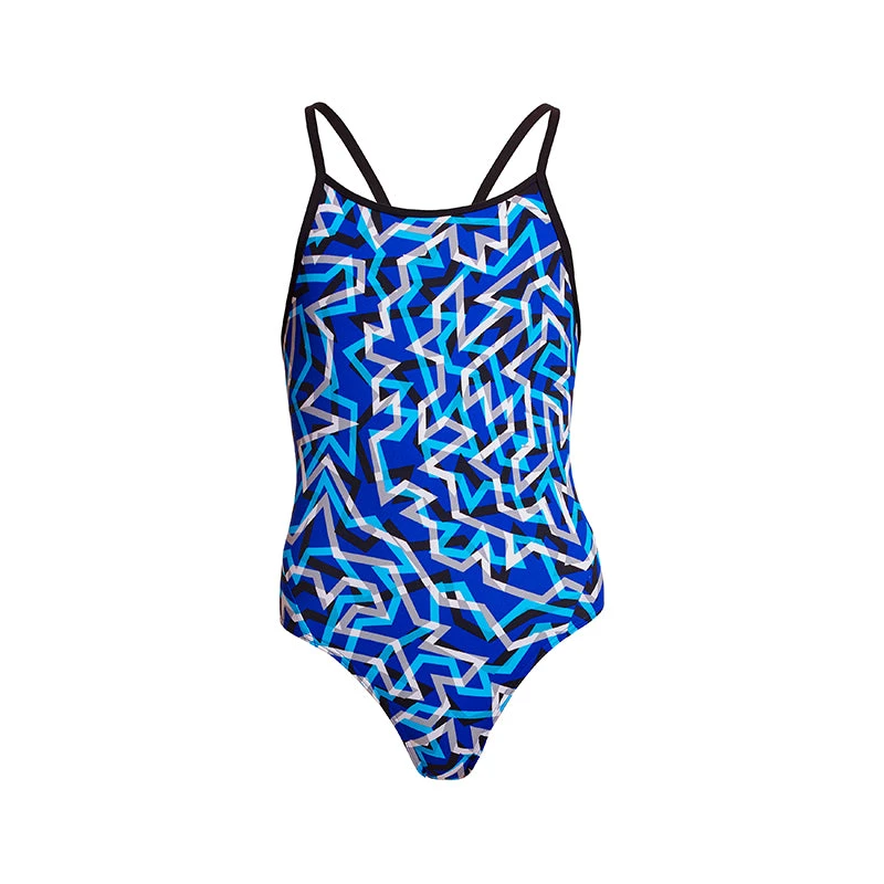 Funkita - Ticker Tape - Girls Diamond Back One Piece 4 Funkita - Ticker Tape - Girls Diamond Back One Piece - Image 2
