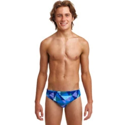 Funky Trunks - Blue Bars - Boys Classic Briefs