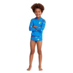 Funky Trunks - Dino Soup - Toddler Boys Zippy Rash Vest -Swimming Clothing funky trunks dino soup toddler boys zippy rash vest 5
