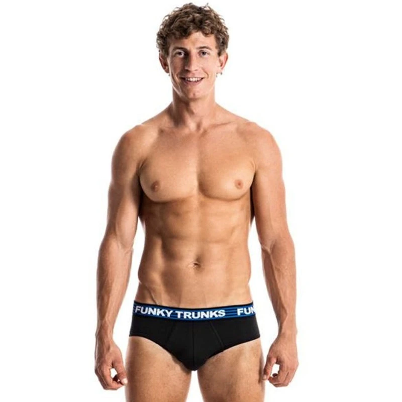 Funky Trunks - Still Black - Mens Underwear Briefs 3 Funky Trunks - Still Black - Mens Underwear Briefs