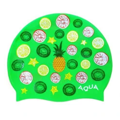 Aqua Fruit Salad - Green Silicone Swim Cap