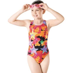 Maru - Girls Camo Star Pacer Rave Back - Red