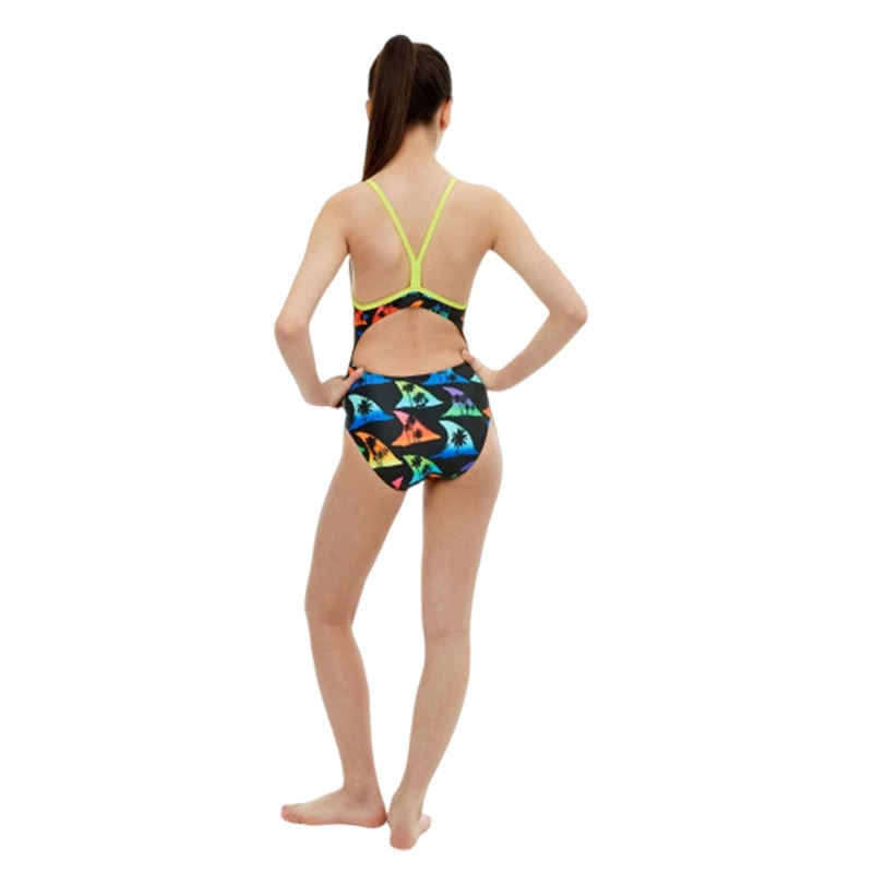Maru - Shark Bait Pacer Fly Back Girls Swimsuit - Black/Multi 4 Maru - Shark Bait Pacer Fly Back Girls Swimsuit - Black/Multi - Image 2