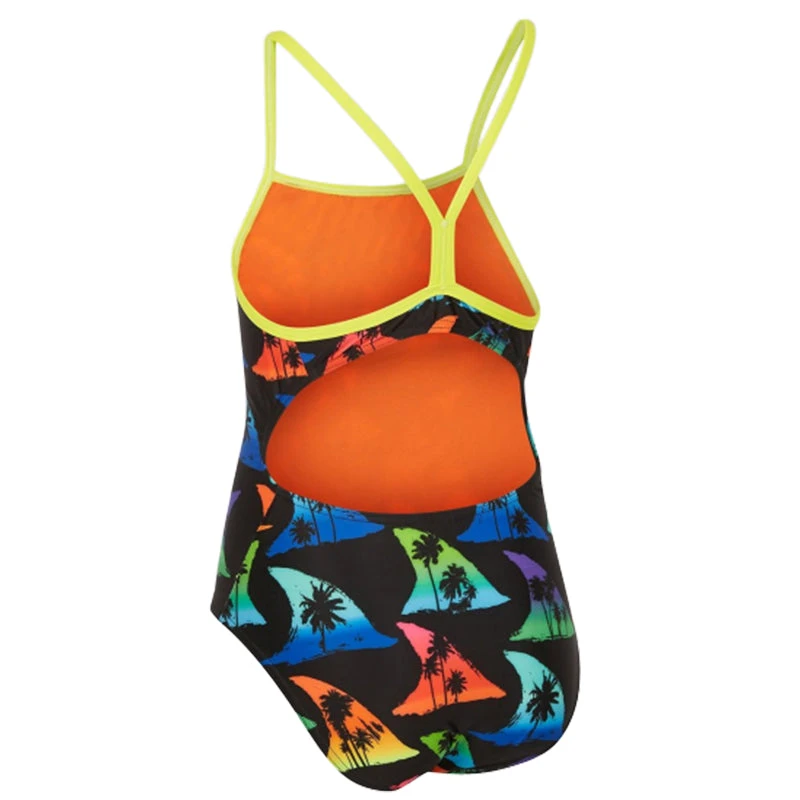 Maru - Shark Bait Pacer Fly Back Girls Swimsuit - Black/Multi 6 Maru - Shark Bait Pacer Fly Back Girls Swimsuit - Black/Multi - Image 4