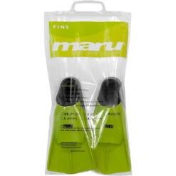 Maru - "New" Training Fins / Flippers - Neon Lime/Black -Swimming Clothing maru new training fins flippers neon lime black 3