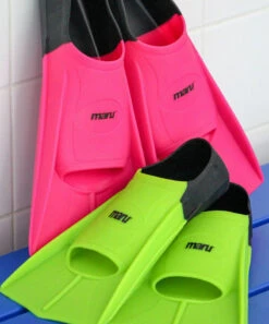 Maru - "New" Training Fins / Flippers - Neon Lime/Black -Swimming Clothing maru new training fins flippers neon lime black 6