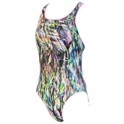 Maru - Ticker Tape Pacer Zone Back Ladies Swimsuit - Multi -Swimming Clothing maru ticker tape pacer girls zone back multi 3