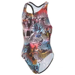 Maru - Zany Zebra Rave Back Girls Swimsuit -Swimming Clothing maru zany zebra girls rave back one piece swimsuit 3