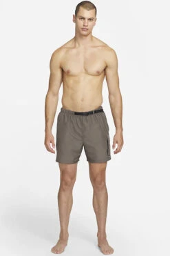 Nike - Belted Packable 5" Volley Short (Ironstone) -Swimming Clothing nike belted packable 5 volley short ironstone 12