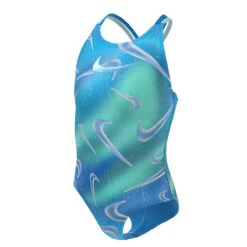 Nike - Girls' Aurora Swoosh Spiderback One Piece (Photo Blue) -Swimming Clothing nike girls aurora swoosh spiderback one piece photo blue 6