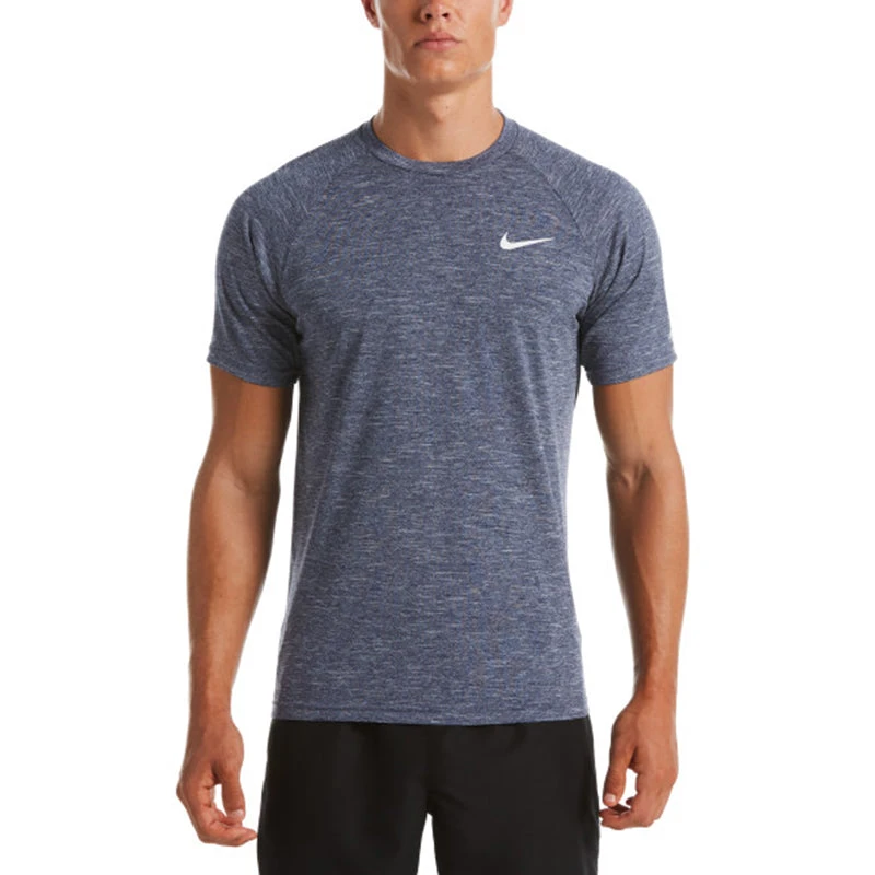 Nike - Heather Short Sleeve Hydroguard (Midnight Navy) 3 Nike - Heather Short Sleeve Hydroguard (Midnight Navy)