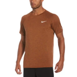 Nike - Heather Short Sleeve Hydroguard (Rush Orange)