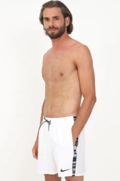 Nike - Logo Tape 5" Volley Short (White) -Swimming Clothing nike logo tape 5 volley short white 6