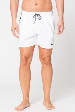 Nike - Logo Tape 5" Volley Short (White) -Swimming Clothing nike logo tape 5 volley short white 7