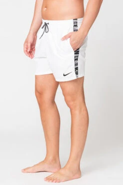 Nike - Logo Tape 5" Volley Short (White) -Swimming Clothing nike logo tape 5 volley short white 8