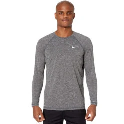 Nike - Long Sleeve Hydroguard T-Shirt (Black) -Swimming Clothing nike long sleeve hydroguard t shirt black 7