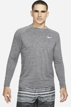 Nike - Long Sleeve Hydroguard T-Shirt (Black) -Swimming Clothing nike long sleeve hydroguard t shirt black 8