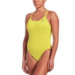 Nike - Solid Hydrastrong Spiderback One Piece (Varsity Maize) -Swimming Clothing nike solid hydrastrong spiderback one piece varsity maize 6