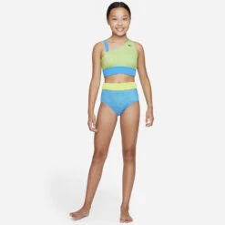 Nike - Water Dots Asymmetrical Top & High Waist Bikini Set (Photo Blue) -Swimming Clothing nike water dots asymmetrical top high waist bikini set photo blue 4