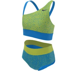 Nike - Water Dots Asymmetrical Top & High Waist Bikini Set (Photo Blue) -Swimming Clothing nike water dots asymmetrical top high waist bikini set photo blue 5
