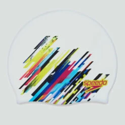 Speedo - Adult Digital Printed Swim Cap - White/Black -Swimming Clothing speedo adult digital printed swim cap white black 2