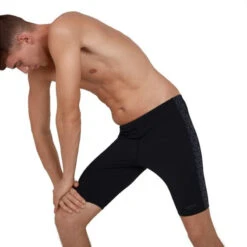 Speedo - Boomstar Splice Jammer - Black/Grey -Swimming Clothing speedo boomstar splice jammer black grey 3