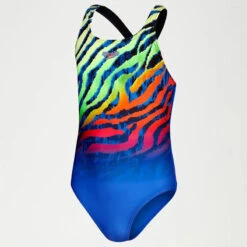 Speedo - Girls Digital Placement Medalist Swimsuit - Blue/Green -Swimming Clothing speedo girls digital placement medalist swimsuit blue green 7