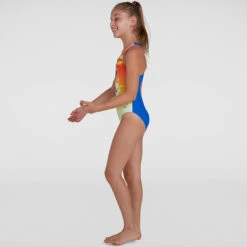 Speedo - Girl's Disney Minnie Mouse Medalist Swimsuit - Orange/Blue -Swimming Clothing speedo girls disney minnie mouse medalist swimsuit orange blue 5