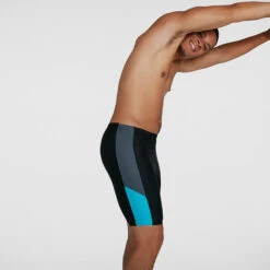 Speedo - Men's Dive Jammer - Black/Grey/Blue -Swimming Clothing speedo mens dive jammer black grey blue 7