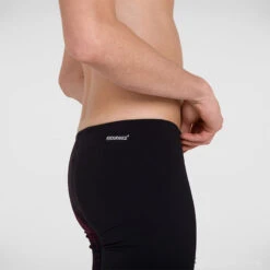 Speedo - Men's Marvel Placement V-Cut Jammer - Black/Red -Swimming Clothing speedo mens marvel placement v cut jammer black red 8