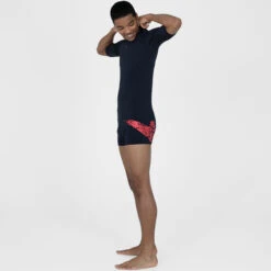 Speedo - Mens Short Sleeve Rash Top - Navy -Swimming Clothing speedo mens short sleeve rash top navy 6