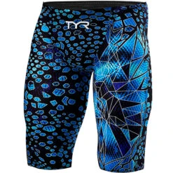 TYR - Avictor® Venom Mens Jammer Swimsuit - Black/Blues -Swimming Clothing tyr avictor venom mens jammer swimsuit black blues 3